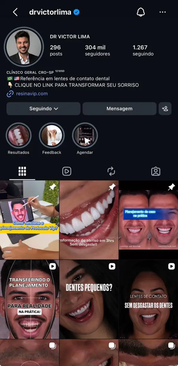 Perfil do Instagram Dr. Victor Lima